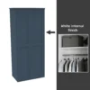 House Beautiful Realm Fitted Look Double Wardrobe, White Carcass - Navy Blue Shaker Doors (W) 1001mm X (H) 2256mm