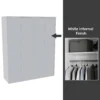 House Beautiful Honest Fitted Look Quad Wardrobe, White Carcass - Gloss White Slab Doors (W) 1840mm X (H) 2226mm