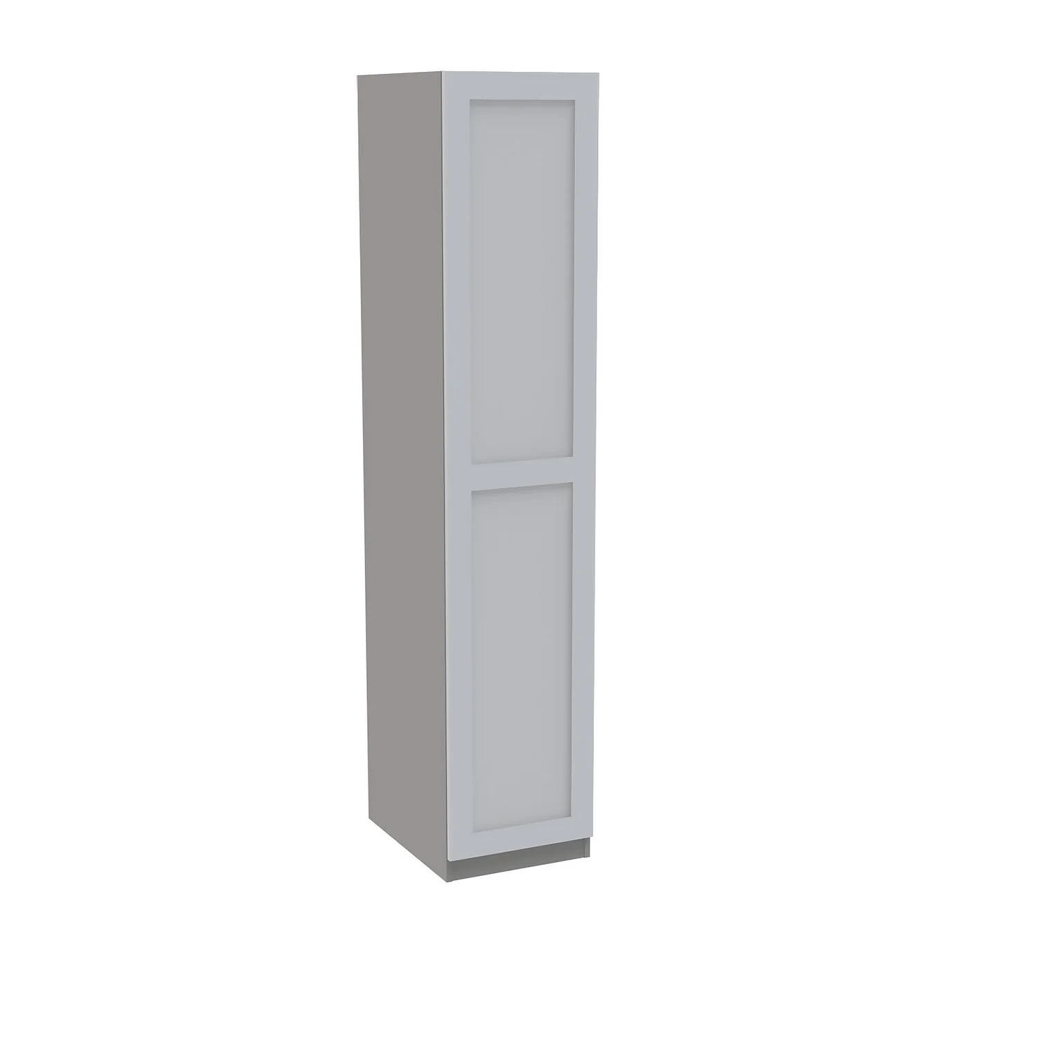 House Beautiful Realm Single Wardrobe, Grey Carcass - White Shaker Door (W) 450mm X (H) 2196mm
