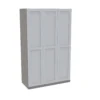 House Beautiful Realm Triple Wardrobe, Grey Carcass - White Shaker Doors (W) 1350mm X (H) 2196mm