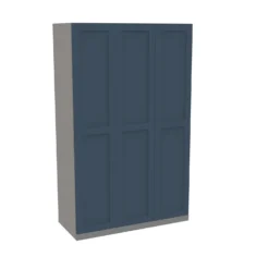 House Beautiful Realm Triple Wardrobe, Grey Carcass - Navy Blue Shaker Doors (W) 1350mm X (H) 2196mm