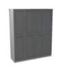 House Beautiful Realm Quad Wardrobe, Grey Carcass - Carbon Grey Shaker Doors (W) 1800mm X (H) 2196mm