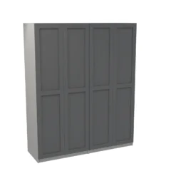 House Beautiful Realm Quad Wardrobe, Grey Carcass - Carbon Grey Shaker Doors (W) 1800mm X (H) 2196mm