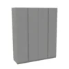 House Beautiful Escape Quad Wardrobe, Grey Carcass - Gloss Grey Handleless Doors (W) 1800mm X (H) 2196mm