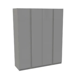 House Beautiful Escape Quad Wardrobe, Grey Carcass - Gloss Grey Handleless Doors (W) 1800mm X (H) 2196mm
