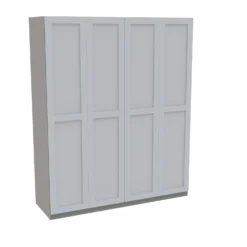 House Beautiful Realm Quad Wardrobe, Grey Carcass - White Shaker Doors (W) 1800mm X (H) 2196mm