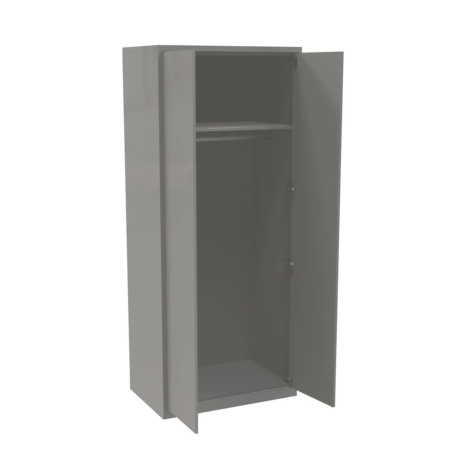 House Beautiful Honest Fitted Look Double Wardrobe, Grey Carcass - Gloss Grey Slab Doors (W) 940mm X (H) 2226mm - Image 2