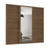 Shaker 3 Door Sliding Wardrobe Kit Walnut Panel / Mirror With Walnut Frame (W)2592 X (H)2260mm
