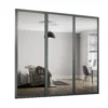 Shaker 3 Door Sliding Wardrobe Kit Mirror With Graphite Frame (W)1680 X (H)2260mm